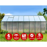Green Fingers Greenhouse 5.1x2.44x2.1M Aluminium Polycarbonate Green House Garden Shed - Top-Down View