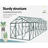 Green Fingers Greenhouse 5.1x2.44x2.1M Aluminium Polycarbonate Green House Garden Shed - Rear View
