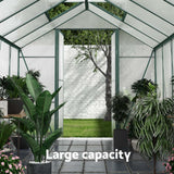 Green Fingers Greenhouse 6.3x2.44x2.1M Aluminium Polycarbonate Green House Garden Shed - Top-Down View