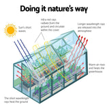 Green Fingers Greenhouse 6.3x2.44x2.1M Aluminium Polycarbonate Green House Garden Shed - Rear View