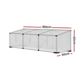 Greenfingers Greenhouse 180x50x50CM Cold Frame Plant Grow Aluminium Polycarbonate Green House - Front View