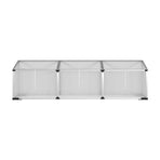 Green Fingers silver aluminium cold frame greenhouse, 180x50x50cm, polycarbonate, aluminium frame