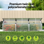 Green Fingers silver aluminium cold frame greenhouse, 180x50x50cm, polycarbonate, image 5