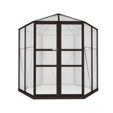 Greenfingers Greenhouse 2.4x2.1x2.32M Aluminium Polycarbonate Green House Garden Shed - Side View