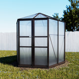 Greenfingers Greenhouse 2.4x2.1x2.32M Aluminium Polycarbonate Green House Garden Shed - 45-Degree Angle