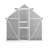 Green Fingers Greenhouse 2.42x1.9x1.95M Aluminium Polycarbonate Green House Garden Shed - Front View