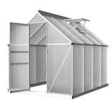Green Fingers Greenhouse 2.42x1.9x1.95M Aluminium Polycarbonate Green House Garden Shed - Top-Down View