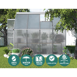 Green Fingers Greenhouse 2.42x1.9x1.95M Aluminium Polycarbonate Green House Garden Shed - 45-Degree Angle