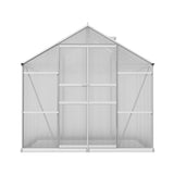 Green Fingers Greenhouse 2.42x2.5x2.26M Aluminium Double Doors Green House Garden Shed - Top-Down View