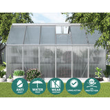 Green Fingers Greenhouse 3.6x2.5x1.95M Aluminium Polycarbonate Green House Garden Shed - 45-Degree Angle