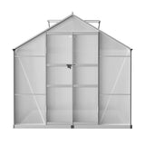 Green Fingers Greenhouse 3.7x2.5x2.26M Double Doors Aluminium Green House Garden Shed - Top-Down View
