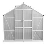 Green Fingers Greenhouse 4.1x2.5x2.26M Double Doors Aluminium Green House Garden Shed - Side View