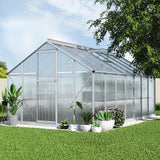 Green Fingers Greenhouse 4.2x2.5x1.95M Aluminium Polycarbonate Green House Garden Shed - Low Angle