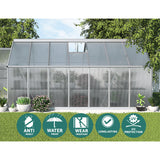 Green Fingers Greenhouse 4.2x2.5x1.95M Aluminium Polycarbonate Green House Garden Shed - 45-Degree Angle