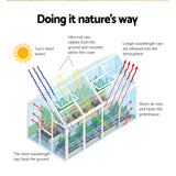 Green Fingers Greenhouse 4.2x2.5x1.95M Aluminium Polycarbonate Green House Garden Shed - Rear View