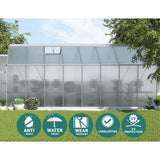 Green Fingers Greenhouse 4.7x2.5x2.26M Double Doors Aluminium Green House Garden Shed - 45-Degree Angle