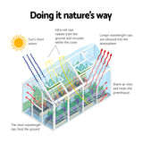 Green Fingers Greenhouse 4.7x2.5x2.26M Double Doors Aluminium Green House Garden Shed - Rear View
