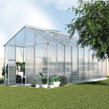 Green Fingers Greenhouse 6.03x2.44x2.68M Double Doors Aluminium Green House Garden Shed - Close-Up Angle