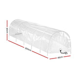 Green Fingers Mini Greenhouse 300x45x30cm Tunnel Clear PVC Steel Frame Portable - Front View