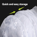Green Fingers Mini Greenhouse 300x45x30cm Tunnel Clear PVC Steel Frame Portable - Close-Up Angle