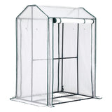 Green Fingers Mini Greenhouse PE Cover Green House Roll-Up Zippered Door 1.0x0.8x1.5M - Side View