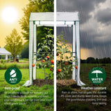 Green Fingers Mini Greenhouse PE Cover Green House Roll-Up Zippered Door 1.0x0.8x1.5M - Top-Down View
