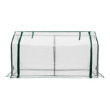 Green Fingers Mini Greenhouse PE Cover Green House Roll-Up Zippered Door 1.2x0.5x0.6M - Side View