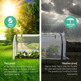 Green Fingers Mini Greenhouse PE Cover Green House Roll-Up Zippered Door 1.2x0.5x0.6M - Top-Down View