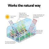 Green Fingers Mini Greenhouse PE Cover Green House Roll-Up Zippered Door 1.2x0.5x0.6M - 45-Degree Angle
