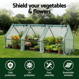 Green Fingers Mini Greenhouse 240x90x90cm Steel Frame PE Cover Outdoor Shelter