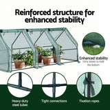 Green Fingers Mini Greenhouse 240x90x90cm Steel Frame PE Cover Outdoor Shelter - Top-Down View