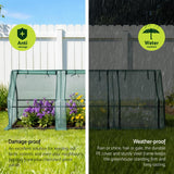 Green Fingers Mini Greenhouse 240x90x90cm Steel Frame PE Cover Outdoor Shelter - Front View