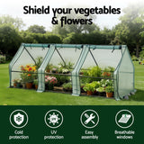 Green Fingers Mini Greenhouse 240x90x90cm Steel Frame PE Cover Outdoor Shelter - Side View