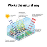 Green Fingers Mini Greenhouse 240x90x90cm Steel Frame PE Cover Outdoor Shelter - 45-Degree Angle