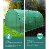 Green Fingers Greenhouse 4x3x2M Walk in Green House Tunnel Plant Garden Shed Dome - Top-Down View