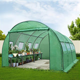 Green Fingers Greenhouse 4x3x2M Walk in Green House Tunnel Plant Garden Shed Dome - Close-Up Angle