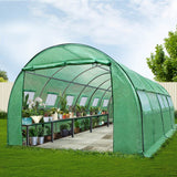 Green Fingers Greenhouse 6x3x2M Walk in Green House Tunnel Plant Garden Shed Dome - Low Angle