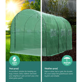 Green Fingers Greenhouse 3x2x2M Walk in Green House Tunnel Plant Garden Shed Dome - Top-Down View
