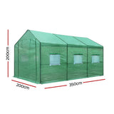 Green Fingers Greenhouse 3.5x2x2M Walk in Green House Tunnel Plant Garden Shed - Side View