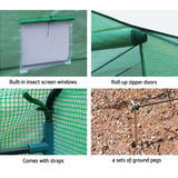 Green Fingers Greenhouse 3.5x2x2M Walk in Green House Tunnel Plant Garden Shed - 45-Degree Angle