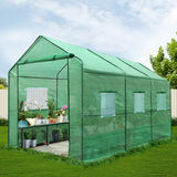 Green Fingers Greenhouse 3.5x2x2M Walk in Green House Tunnel Plant Garden Shed - Low Angle