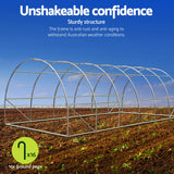 Green Fingers Greenhouse 6x4x2M Walk in Green House Tunnel Plant Garden Shed Dome - Rear View