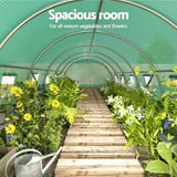 Green Fingers Greenhouse 9x3x2M Walk in Green House Tunnel Plant Garden Shed Dome - Top-Down View