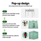 Green Fingers Greenhouse 180x240x240cm Steel Frame PE Cover Outdoor Shelter - Rear View
