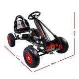 Rigo Kids Pedal Go Kart Ride On Toys Racing Car Rubber Tyre Black - Front View