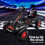 Rigo Kids Pedal Go Kart Ride On Toys Racing Car Rubber Tyre Black - Top-Down View