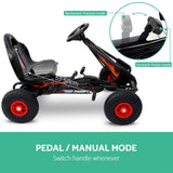 Rigo Kids Pedal Go Kart Ride On Toys Racing Car Rubber Tyre Black - 45-Degree Angle