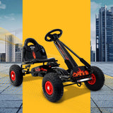 Rigo Kids Pedal Go Kart Ride On Toys Racing Car Rubber Tyre Black - Low Angle