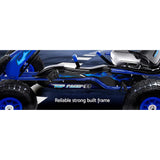 Rigo Kids Pedal Go Kart Ride On Toys Racing Car Rubber Tyre Blue - Side View