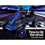 Rigo Kids Pedal Go Kart Ride On Toys Racing Car Rubber Tyre Blue - Rear View